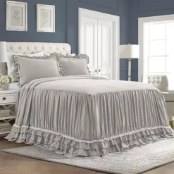 Lush Decor Ella Ruffle Lace Bedspread Set -Bedding Shop 3986262 Light Gray