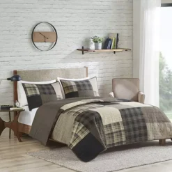 Woolrich 3-piece Winter Hills Plaid Cotton Quilt Set With Shams -Bedding Shop 43238750 CC ALT8