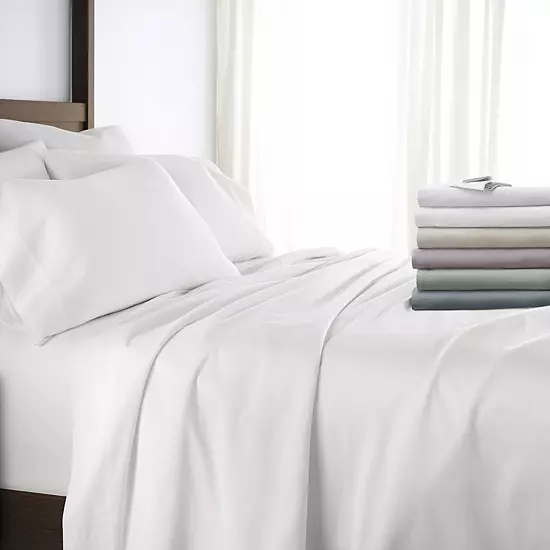 Home Collection Solid Cotton Sheet Set Or Pillowcases 3 Home Collection Solid Cotton Sheet Set Or Pillowcases - Image 3