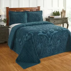 Better Trends Ashton Chenille Bedspread Or Sham -Bedding Shop 4339284 Teal