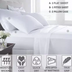 Color Sense 600 Thread Count Cotton Blend Sheet Set -Bedding Shop 4409542 ALT2