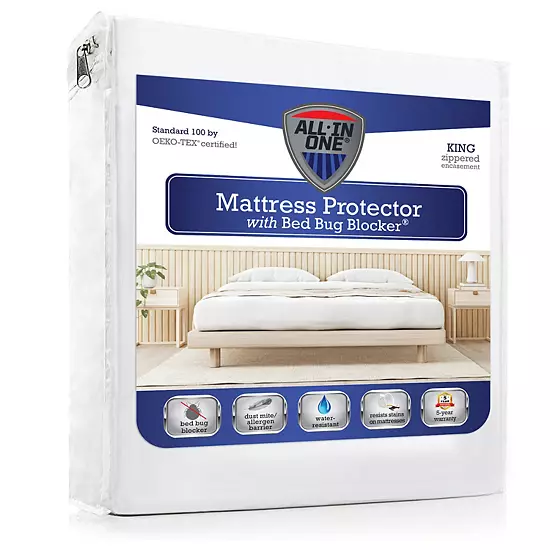 All-In-One Bed Zippered Mattress Cover With Bug Blocker 1 All-In-One Bed Zippered Mattress Cover With Bug Blocker