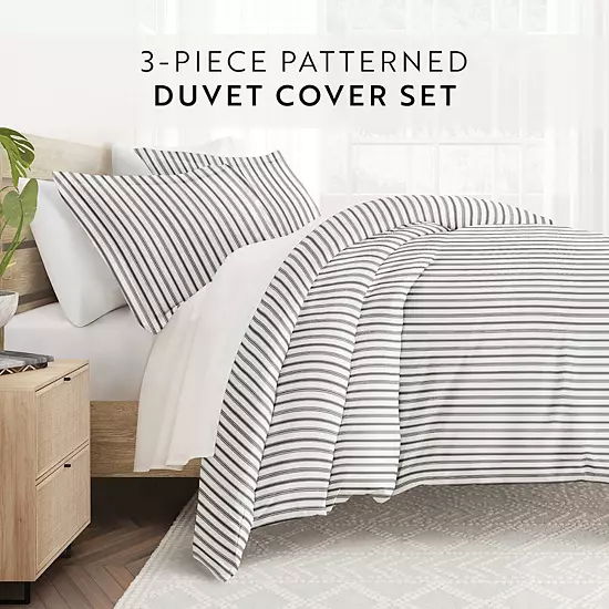 Home Collection Premium Ultra Soft Vertical Dreams Pattern Duvet Cover Set 5 Home Collection Premium Ultra Soft Vertical Dreams Pattern Duvet Cover Set - Image 5