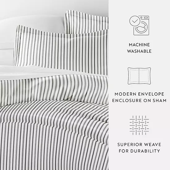 Home Collection Premium Ultra Soft Vertical Dreams Pattern Duvet Cover Set 8 Home Collection Premium Ultra Soft Vertical Dreams Pattern Duvet Cover Set - Image 8