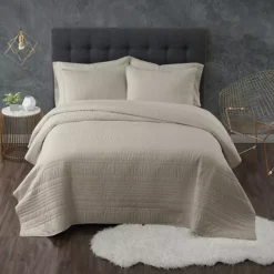 Truly Calm Quilt Set With Shams -Bedding Shop 4478658 Khaki