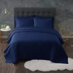 Truly Calm Quilt Set With Shams -Bedding Shop 4478658 Navy