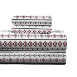 Pointehaven Deep Pocket Flannel Sheet Set -Bedding Shop 4637527 Black Red Print