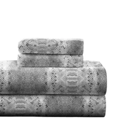 Pointehaven Deep Pocket Flannel Sheet Set -Bedding Shop 4637527 Gray Python