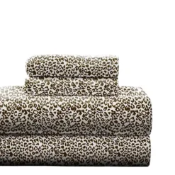 Pointehaven Deep Pocket Flannel Sheet Set -Bedding Shop 4637527 Leopard
