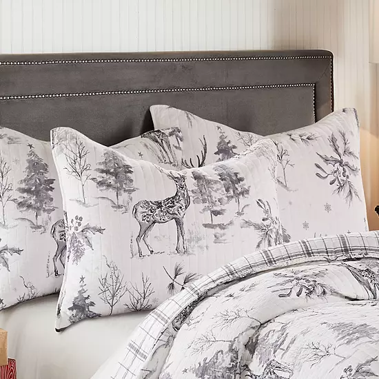 Levtex Home Villa Lugano Whimsical Winter Sleigh Bells Quilt Or Sham 2 Levtex Home Villa Lugano Whimsical Winter Sleigh Bells Quilt Or Sham - Image 2