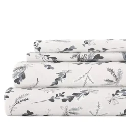 Home Collection Premium Flannel Sheet Set -Bedding Shop 4676040 Gray Floral