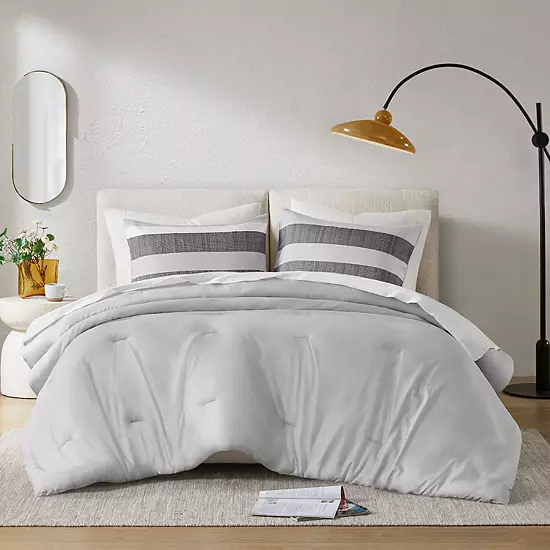 510 Design Blake Stripe Textured Print Comforter Set 2 510 Design Blake Stripe Textured Print Comforter Set - Image 2