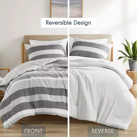 510 Design Blake Stripe Textured Print Comforter Set 6 510 Design Blake Stripe Textured Print Comforter Set - Image 6