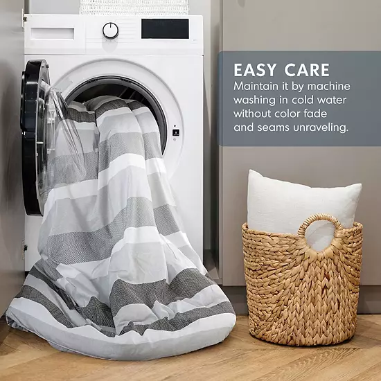 510 Design Blake Stripe Textured Print Comforter Set 8 510 Design Blake Stripe Textured Print Comforter Set - Image 8