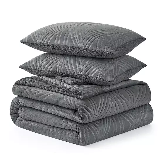 Bearpaw Carson Embossed Comforter Set With Shams 2 Bearpaw Carson Embossed Comforter Set With Shams - Image 2