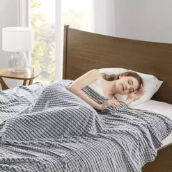 Madison Park Carved Plush Bed Blanket -Bedding Shop 47775757 CC ALT3