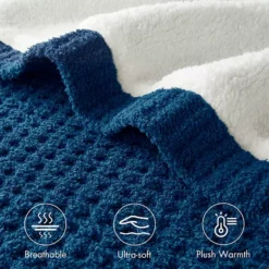 Madison Park Rowan Waffle Knit Chenille Throw Blanket 17 Madison Park Rowan Waffle Knit Chenille Throw Blanket -Bedding Shop 47800145 CC ALT2