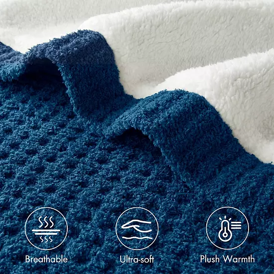 Madison Park Rowan Waffle Knit Chenille Throw Blanket 3 Madison Park Rowan Waffle Knit Chenille Throw Blanket - Image 3