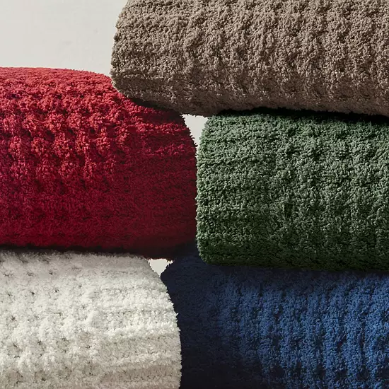Madison Park Rowan Waffle Knit Chenille Throw Blanket 9 Madison Park Rowan Waffle Knit Chenille Throw Blanket - Image 9