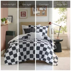 Intelligent Design Lana Checkered Comforter Set With Throw Pillow -Bedding Shop 47878928 CC ALT7