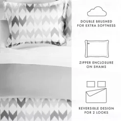 Home Collection Premium Ultra Soft Chevron Sleep Pattern Reversible Duvet Cover Set -Bedding Shop 4814424 ALT8