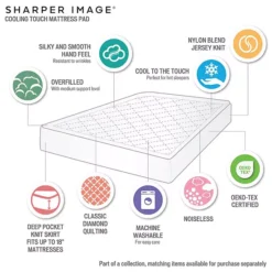 Sharper Image Cooling Touch Overfilled Deep Pocket Mattress Pad -Bedding Shop 49128752 CC ALT8