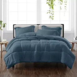 Cannon Solid Comforter Set With Shams -Bedding Shop 4937262 Dark Blue