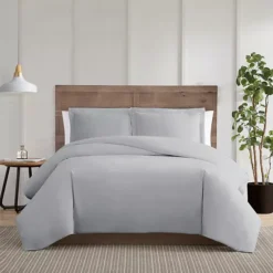 Truly Calm Silver Cool White Duvet Cover Set With Shams