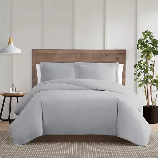 Truly Calm Silver Cool White Duvet Cover Set With Shams 1 Truly Calm Silver Cool White Duvet Cover Set With Shams