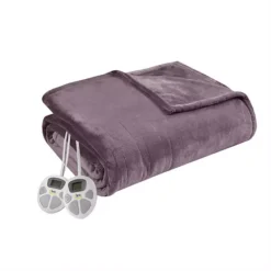 Serta® Plush Heated Electric Bed Blanket -Bedding Shop 5003843 Purple
