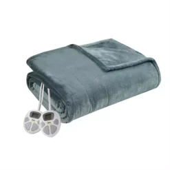 Serta® Plush Heated Electric Bed Blanket -Bedding Shop 5003843 Teal