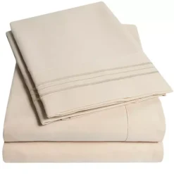 Sweet Home Collection 1500 Supreme Collection Extra Deep Pocket Sheet Set With Pillowcases -Bedding Shop 5012593 Beige