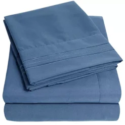 Sweet Home Collection 1500 Supreme Collection Extra Deep Pocket Sheet Set With Pillowcases -Bedding Shop 5012593 Denim