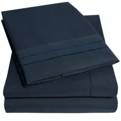 Sweet Home Collection 1500 Supreme Collection Extra Deep Pocket Sheet Set With Pillowcases -Bedding Shop 5012593 Navy
