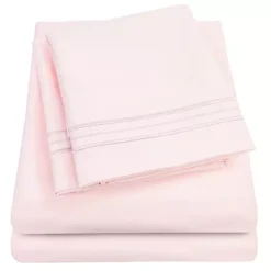 Sweet Home Collection 1500 Supreme Collection Extra Deep Pocket Sheet Set With Pillowcases -Bedding Shop 5012593 Pale Pink