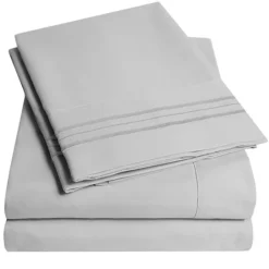 Sweet Home Collection 1500 Supreme Collection Extra Deep Pocket Sheet Set With Pillowcases -Bedding Shop 5012593 Silver