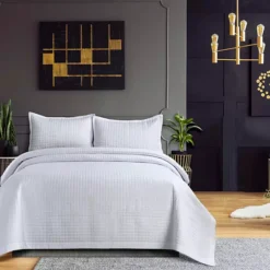 Tribeca Living Naples Oversized Solid Quilt Set With Shams -Bedding Shop 5177113 White