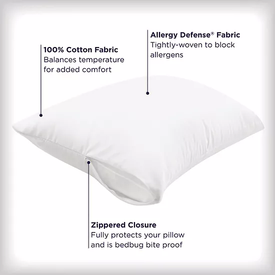 AllerEase Ultimate Cotton Zippered Pillow Protector 2 AllerEase Ultimate Cotton Zippered Pillow Protector - Image 2