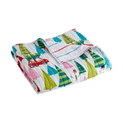 Levtex Home Merry & Bright Holly Jolly Quilted Throw Blanket