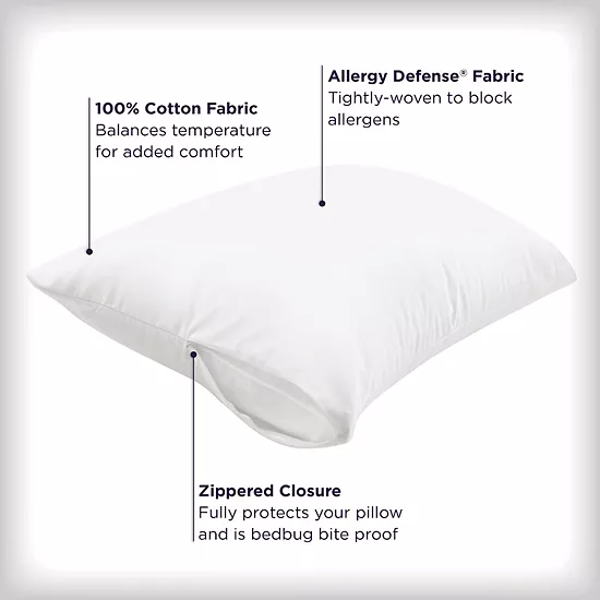 AllerEase Ultimate Pillow Protector Comfort Zippered Machine Washable Pillow Cover 2-pk. 9 AllerEase Ultimate Pillow Protector Comfort Zippered Machine Washable Pillow Cover 2-pk. - Image 9
