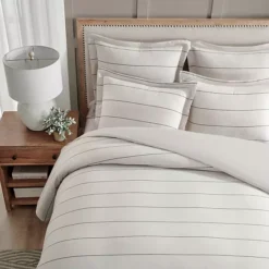 Levtex Home Leo Stripe Black Duvet Cover Set With Euro Shams -Bedding Shop 52661282 CC ALT2