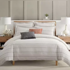 Levtex Home Leo Stripe Black Duvet Cover Set With Euro Shams -Bedding Shop 52661282 CC ALT4