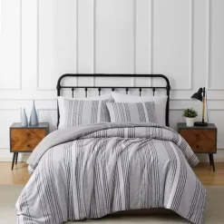 Truly Soft Kiel Stripe Flannel Duvet Cover Set With Shams