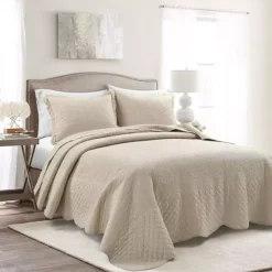 Lush Decor Medallion Scallop Bedspread Set -Bedding Shop 5300018 Neutral 1