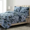 Azores Home Celina Floral Flannel Oversized Duvet Cover Set With Shams