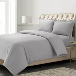 Azores Home Solid Flannel Oversized Duvet Cover Set With Shams -Bedding Shop 5325294 Gray