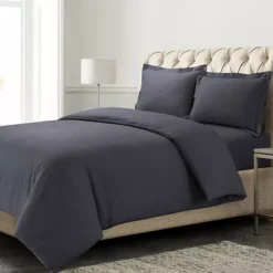 Azores Home Solid Flannel Oversized Duvet Cover Set With Shams -Bedding Shop 5325294 Medium Blue