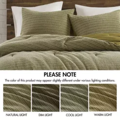 Woolrich Lyon 3 Pc Waffle Washed Cotton Comforter Set -Bedding Shop 54502863 CC ALT4