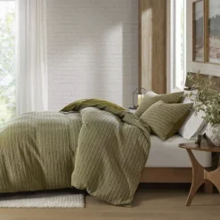 Woolrich Lyon 3 Pc Waffle Washed Cotton Duvet Set -Bedding Shop 54502871 CC ALT10