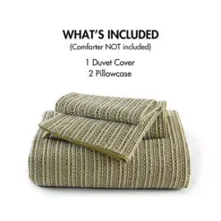 Woolrich Lyon 3 Pc Waffle Washed Cotton Duvet Set -Bedding Shop 54502871 CC ALT2